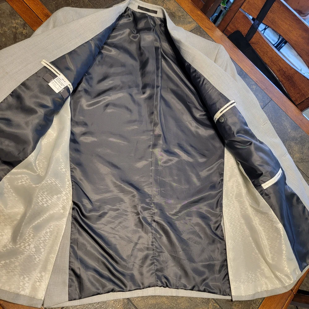 Kenneth Cole Reaction Ready‎ Flex Light Gray Blazer Jacket 38S